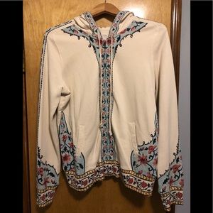 Lucky brand flowered zippered sweatshirt - SZ L